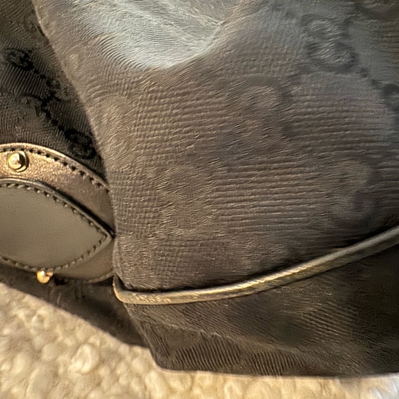 GUCCI HOBO BAG - BLACK MONOGRAM **VERY GOOD CONDITION** - Picture 9 of 10